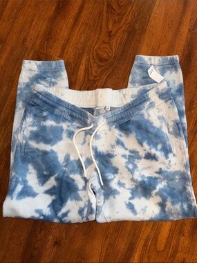GAP Maternity Blue and White Tie-Dye Lounge Pants